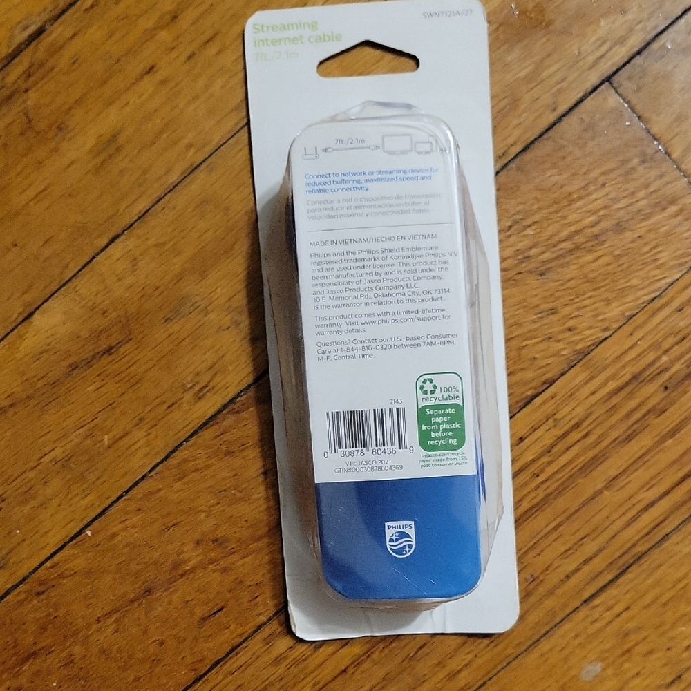 Philips Elite Blue Streaming  Internet Cable 7 Feet 1 Gbps